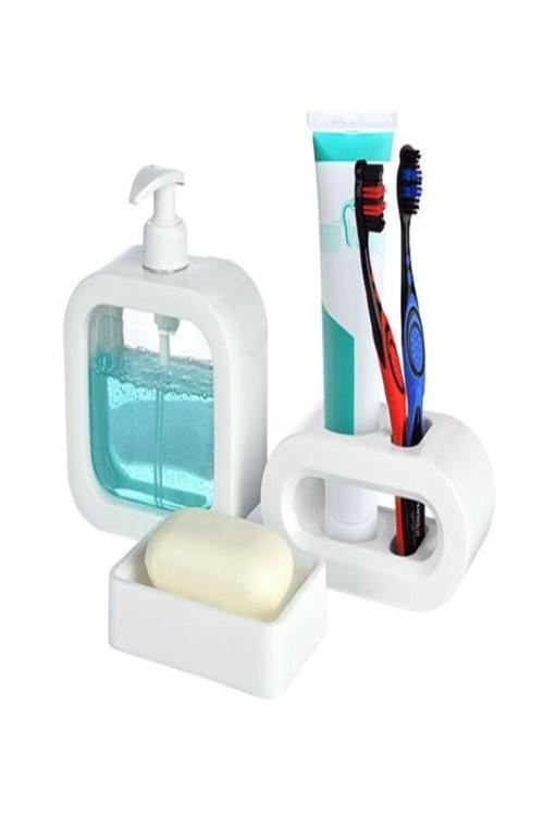 Lüks Sert Plastikten Üretilmiş  3’Lü Banyo Seti