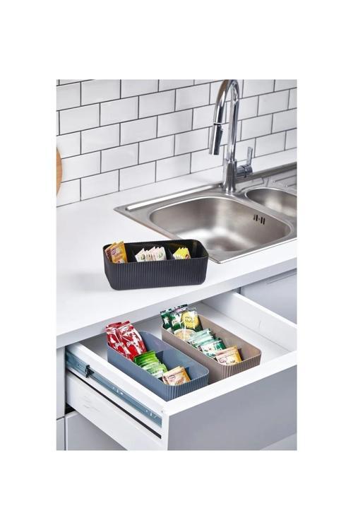 Lüks 3 Bölmeli Istiflenebilir Çok Amaçlı Saklama Kutusu - Düzenleyici