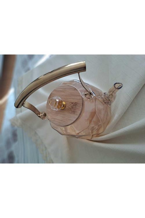 Isıya Dayanıklı Borosilikat Demlik 1000Ml(Gold)