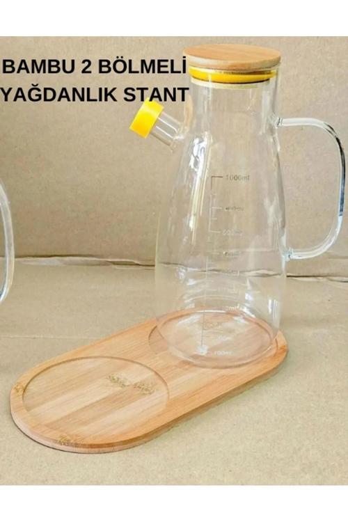 1 Adet Bambu 2 Bölmeli Yağdanlık Altlığı, Yağdanlık Standı,Sabunluk Standı