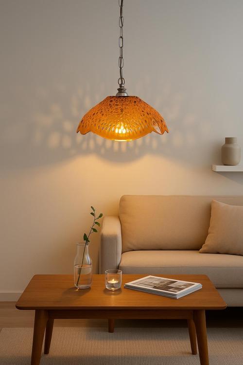 Bal Rengi Akrilik Avize Modern Dekoratif Aydınlatma 35x35x12 cm