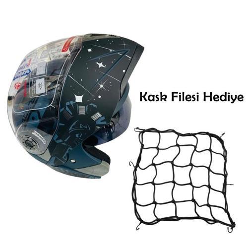 Çene Açılır Güneş Vizörlü Motosiklet Kaskı XL Beden Baş Çevresi: 61-62CM