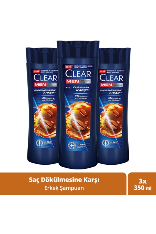 Men Kepeğe Karşı Etkili Şampuan Saç Dökülmesine Karşı 350 ml X3