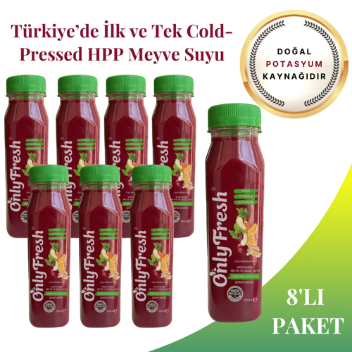 PANCAR & ZENCEFİL Taze 100% Karışık Meyve ve Sebze Suyu 250 ml x 8 Adet