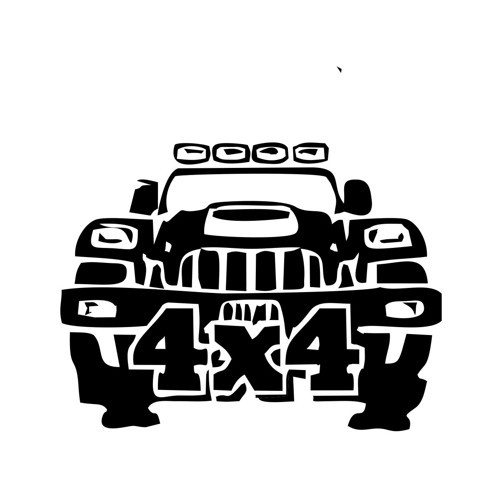 4x4 Off Road Jeep Sticker 17x17 Cm Siyah