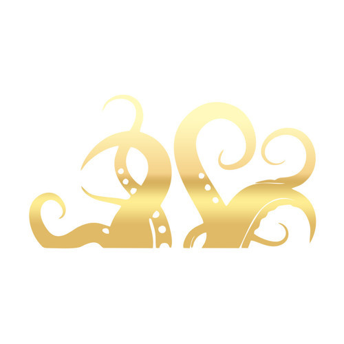 Ahtapot Kolları Sticker 17x17 Cm Gold