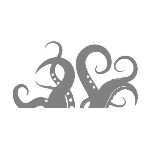 Ahtapot Kolları Sticker 17x17 Cm Gri