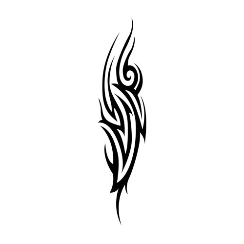 Alev Tribal Sticker 17x17 Cm Siyah
