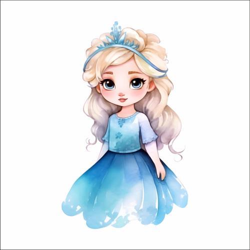 Buz Kraliçesi Mavi Prenses Duvar Stickerı