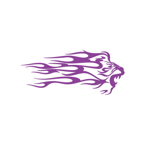 Alevli Aslan Sticker 17x17 Cm Mor