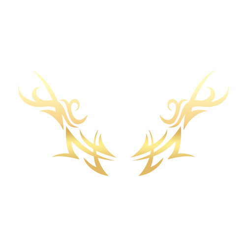 Çift Tribal Sticker 17x17 Cm Gold