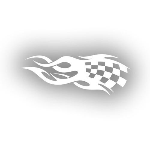 Alev Racing Sticker 17x17 Cm Beyaz