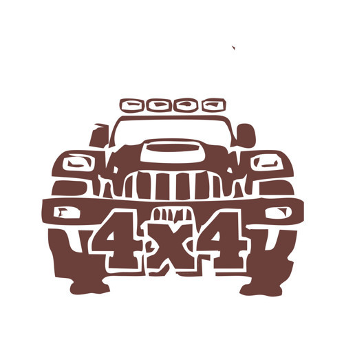 4x4 Off Road Jeep Sticker 17x17 Cm Kahverengi