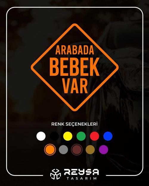 arabada Bebek Var Sticker 17x17 Cm Turuncu