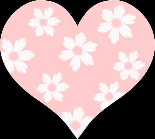 Beyaz Çiçekli Kalp Duvar Stickerı