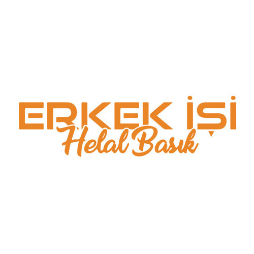 Erkek İşi Helal Basık Sticker 17x17 Cm Turuncu