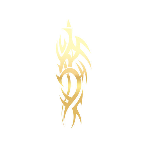 Dikey Tribal Sticker 17x17 Cm Gold
