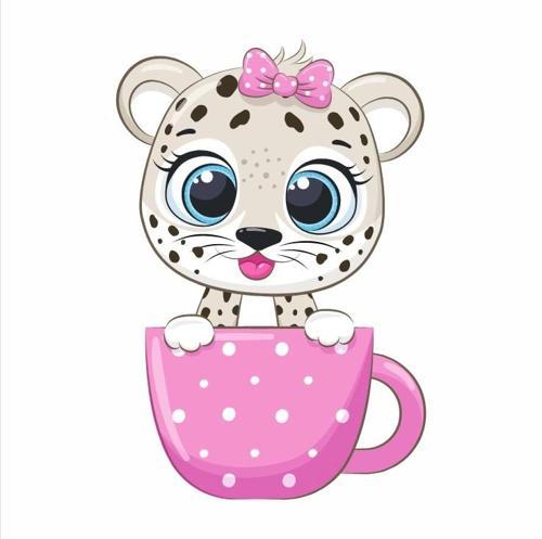 Fincanda Leopar Yavrusu Duvar Sticker'ı