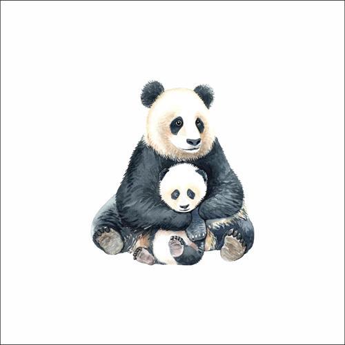 Anne Çocuk Panda Sticker