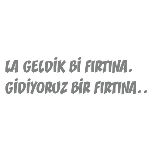 Geldik bi fırtına gidiyoruz bir fırtına sticker 17x17 Cm Gri