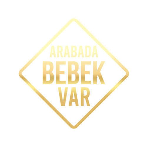 arabada Bebek Var Sticker 17x17 Cm Gold