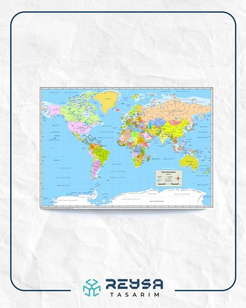 Dünya Haritası Posteri 50x70 cm