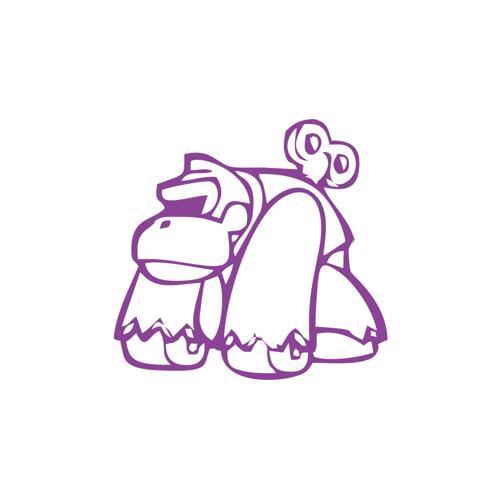 Goril Sticker 17x17 Cm Mor