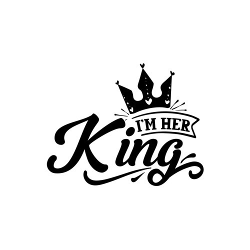 İm Her King Sticker 17x17 Cm Siyah