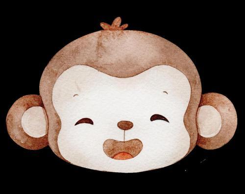 Gülen Maymun Kafası Duvar Stickerı