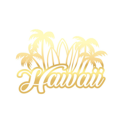 Hawaii Sticker 17x17 Cm Gold