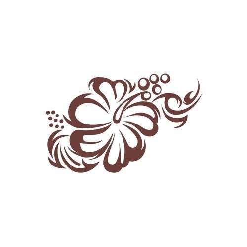 Hibiskus Çiçeği Sticker 17x17 Cm Kahverengi