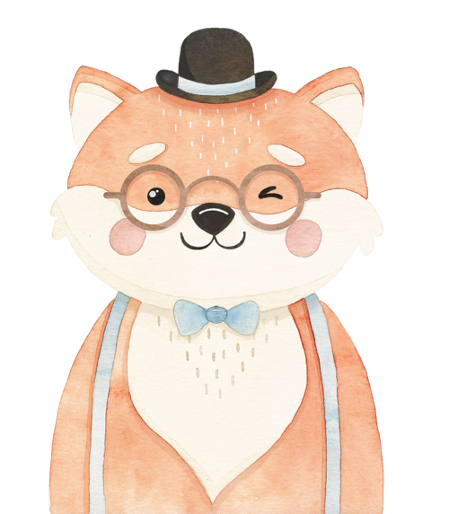 Gözlüklü Tilki Duvar Stickerı