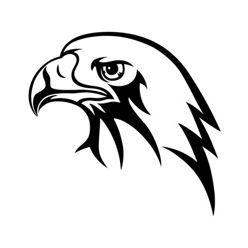Kartal Kafası Sticker 17x17 Cm Siyah