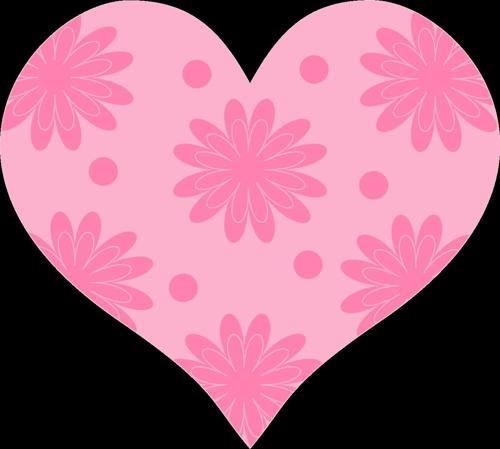 Koyu Pembe Çiçekli Kalp Duvar Stickerı