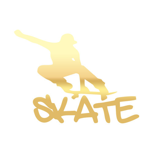 Kaykaycı Sticker 17x17 Cm Gold