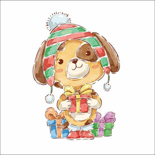 Hediye Veren Köpek Sticker