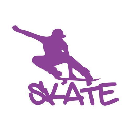 Kaykaycı Sticker 17x17 Cm Mor