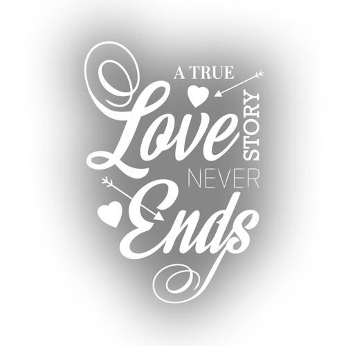 Love never Ends Sticker 17x17 Cm Beyaz