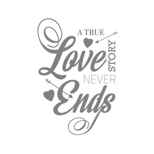 Love never Ends Sticker 17x17 Cm Gri