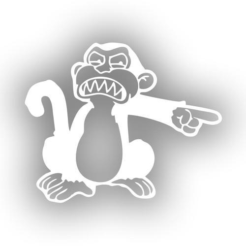 Maymun Sticker 17x17 Cm Beyaz