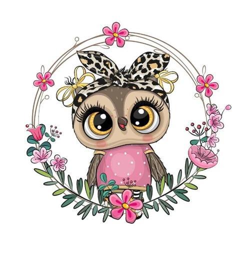 Leopar Bandanalı Baykuş Duvar Stickerı