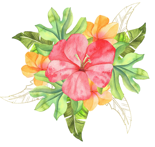 Kırmızı ve Turuncu Tropikal Çiçekler