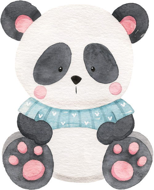 Mavi Kazaklı Panda Duvar Stickerı