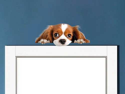 Kahverengi Beyaz Cavalier King Charles Spaniel Köpek Duvar Sticker'ı