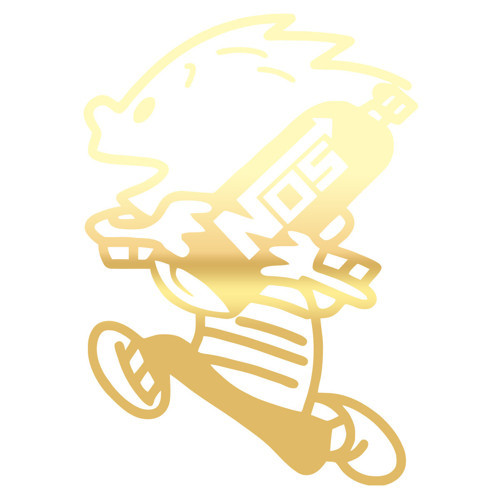 Nos Taşıyan Çocuk Sticker 17x17 Cm Gold
