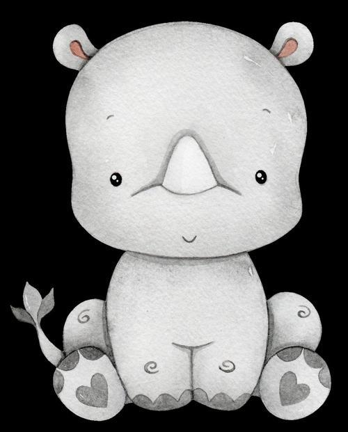 Oturan Gergedan Duvar Stickerı