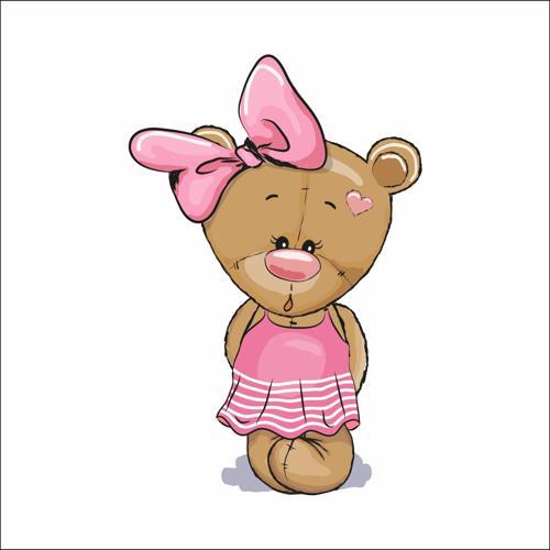 Pembe Elibseli Ayıcık Sticker