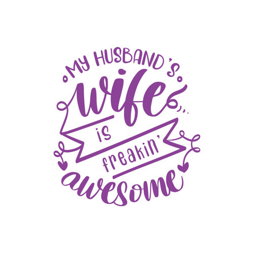 My Husband Wife Awesome Sticker 17x17 Cm Mor
