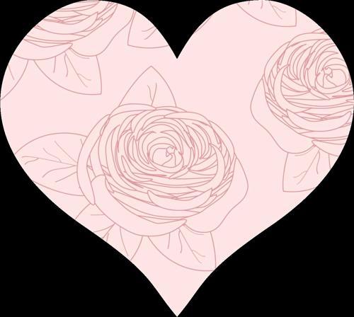 Pembe Güllü Kalp Duvar Stickerı