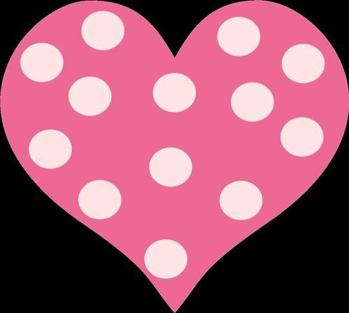 Puantiyeli Pembe Kalp Duvar Stickerı